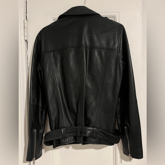OAK leather moto jacket size XS - Picture 2 of 2